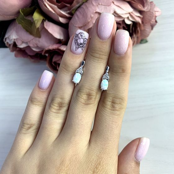 Серебряные серьги с опалом 0.972ct