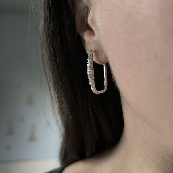 Silver Earrings with Fianites