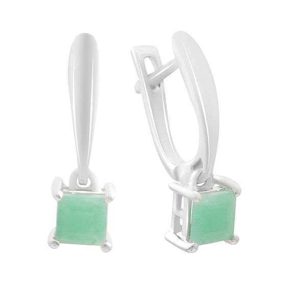 Серебряные серьги с изумрудом 1.13ct