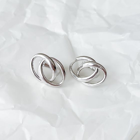 Silver earrings without stones