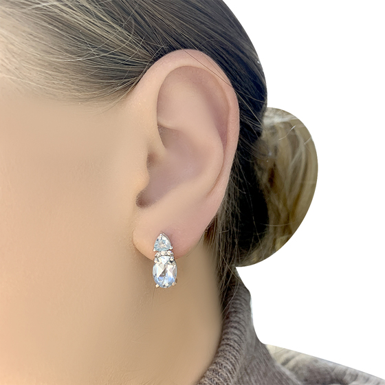 Серебряные серьги с топазом 3.582ct