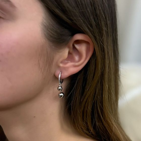 Silver Earrings with Fianites