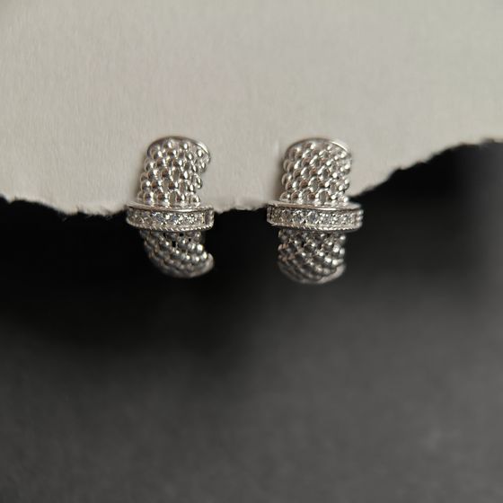 Silver Earrings with Fianites