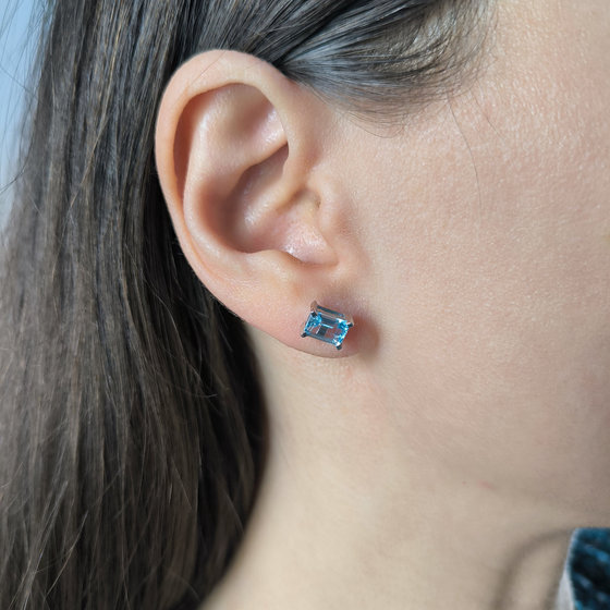 Серебряные серьги с топазом 2.438ct