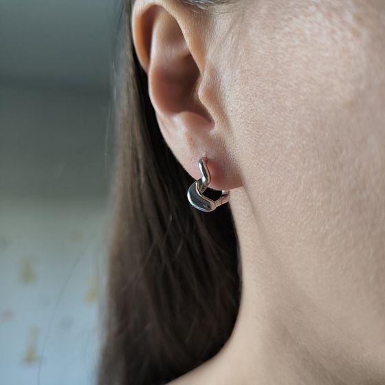 Silver earrings without stones