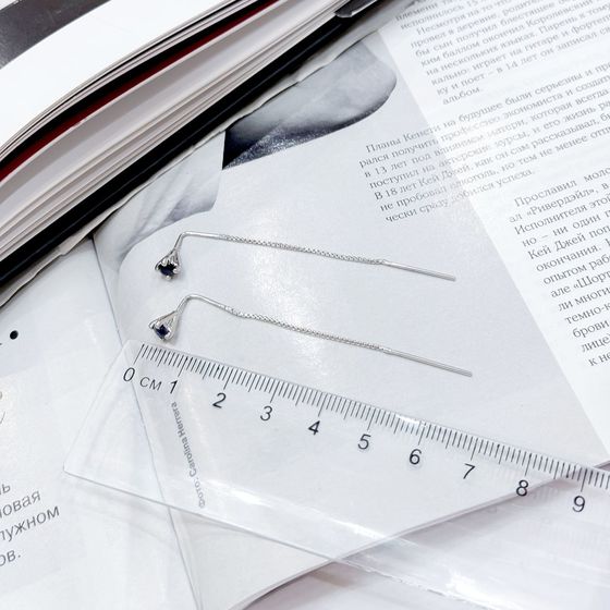 Срібні сережки з сапфіром 0,81 карата