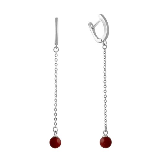 Silver earrings with coral