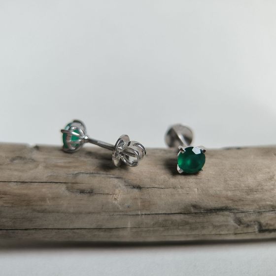 Серебряные серьги с агатом 0.88ct