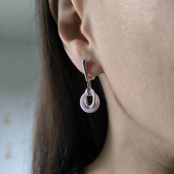 Серебряные серьги с керамикой