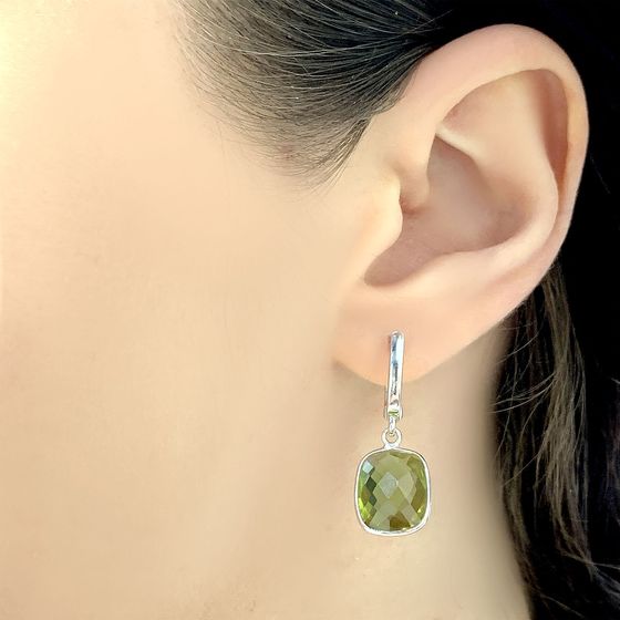 Серебряные серьги с султанитом 13.108ct