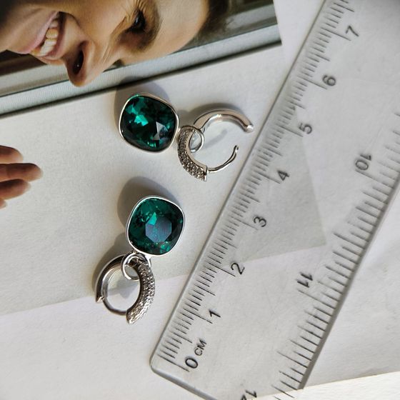 Silver Earrings with Fianites