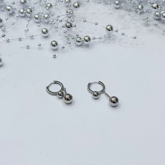 Silver Earrings with Fianites