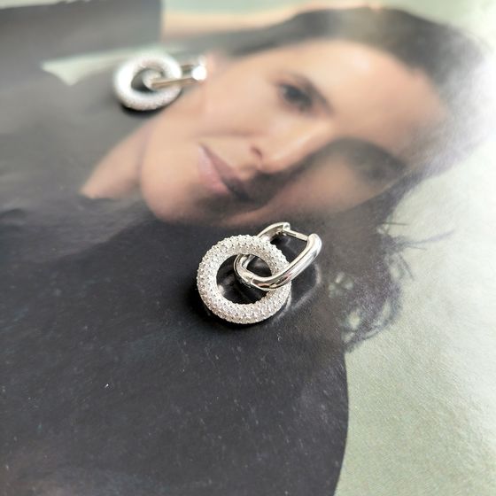 Silver Earrings with Fianites