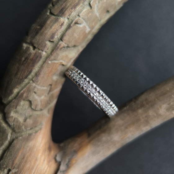 Silver ring with cubic zirconia