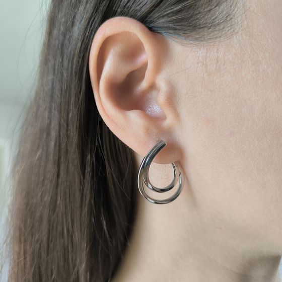 Серебряные серьги без камней