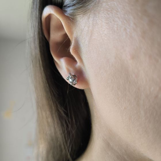 Срібні сережки з фіанітами