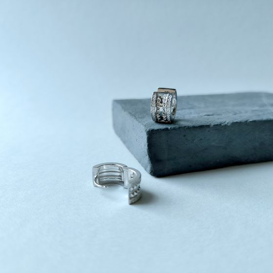 Silver Earrings with Fianites