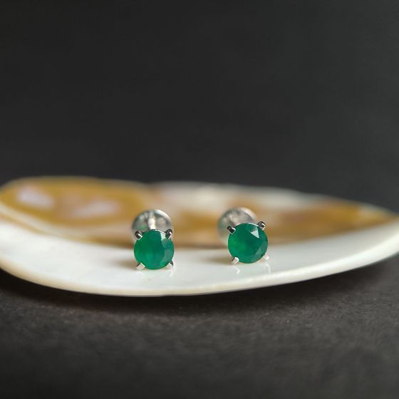 Серебряные серьги с агатом 0.88ct