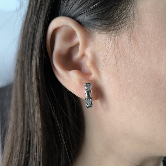 Silver earrings with 0.2ct fianites