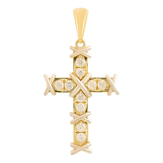 Золотая подвеска с фианитами 0.3ct