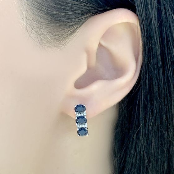 Серебряные серьги с сапфиром 2.844ct