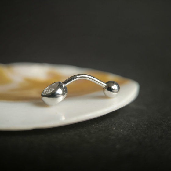 Silver piercing with cubic zirconia