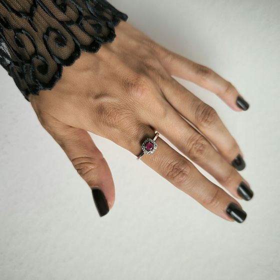 Серебряное кольцо с рубином 0.533ct