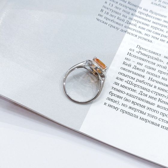 Срібна каблучка із золотим кварцом 3.388ct
