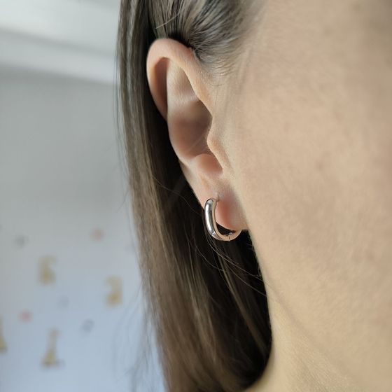 Silver earrings without stones