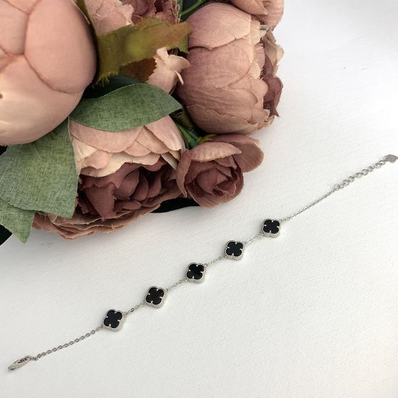 Серебряный браслет с ониксом