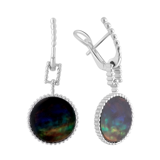 Серебряные серьги с аммолитом