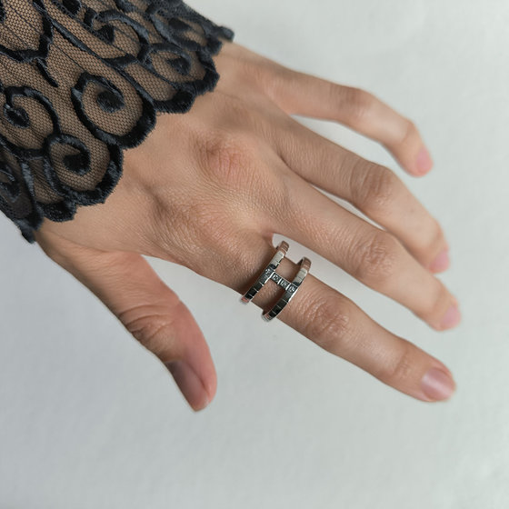 Silver ring with cubic zirconia