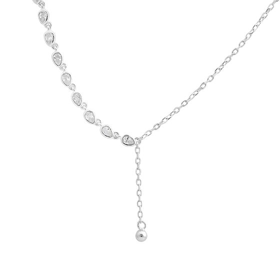 Silver necklace with cubic zirconia