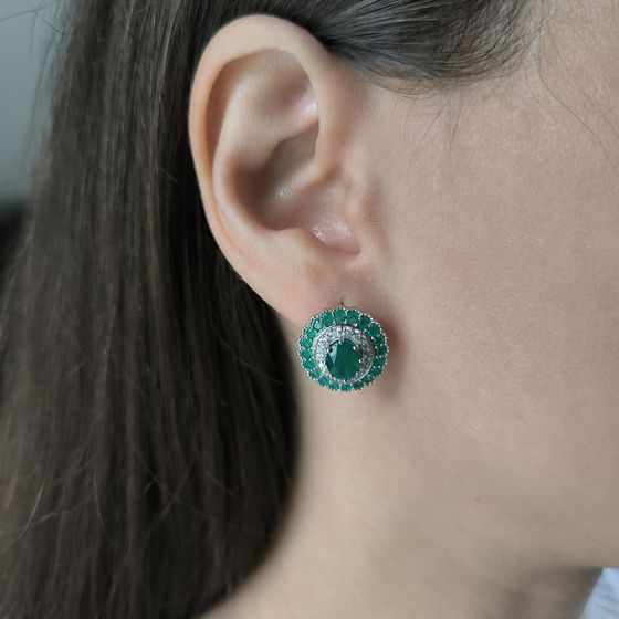 Серебряные серьги с агатом 4.43ct