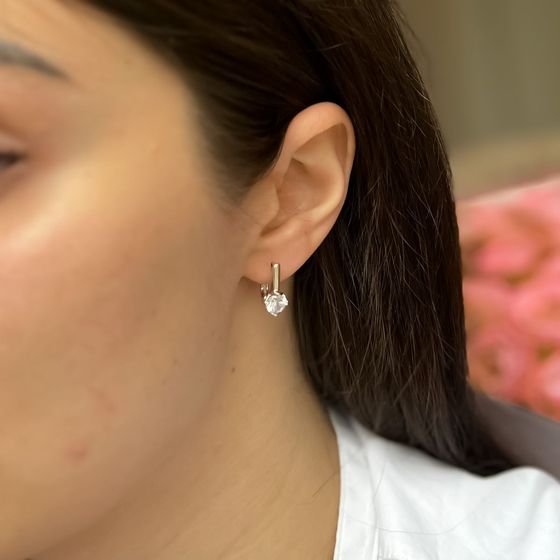 Silver Earrings with Fianites