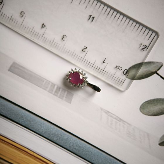 Серебряная подвеска с рубином 1.286ct