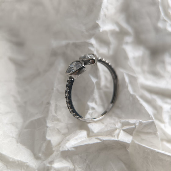 Silver ring with cubic zirconia
