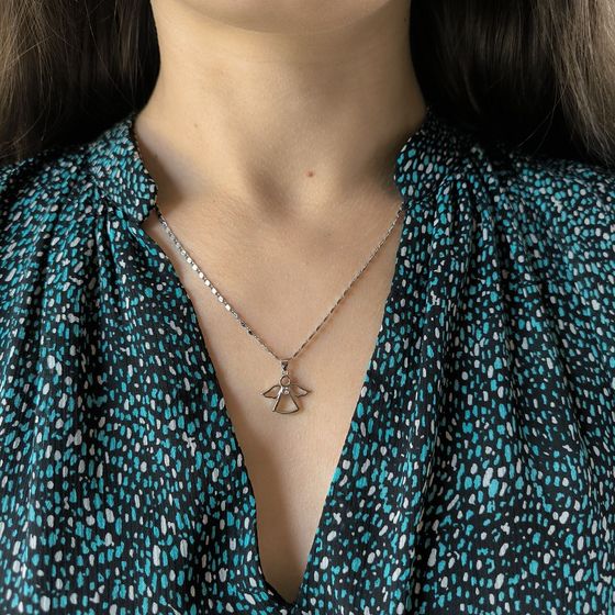 Серебряная подвеска с фианитами