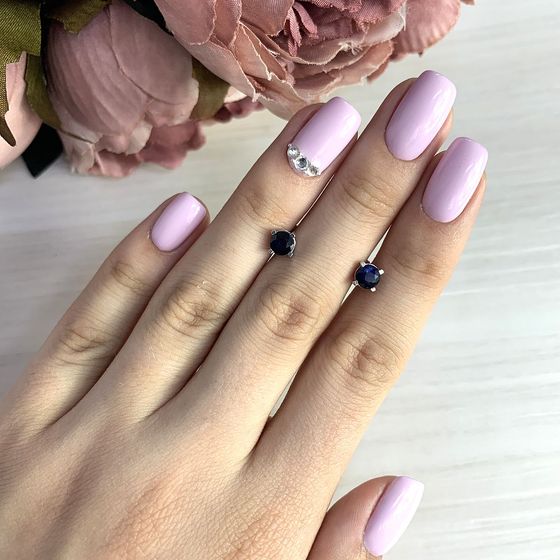 Серебряные серьги с сапфиром 1.36ct