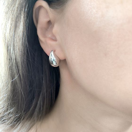 Silver earrings without stones