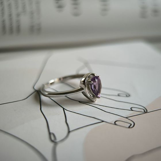 Серебряное кольцо с аметистом 0.63ct