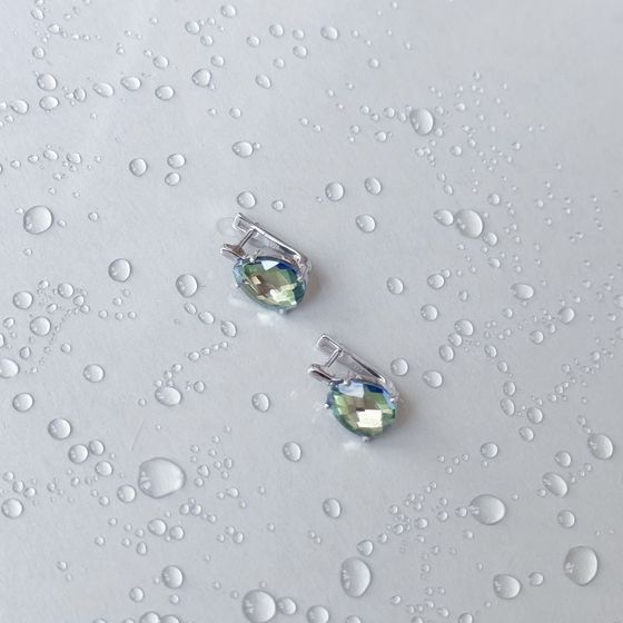 Серебряные серьги с мистик топазом 5.8ct