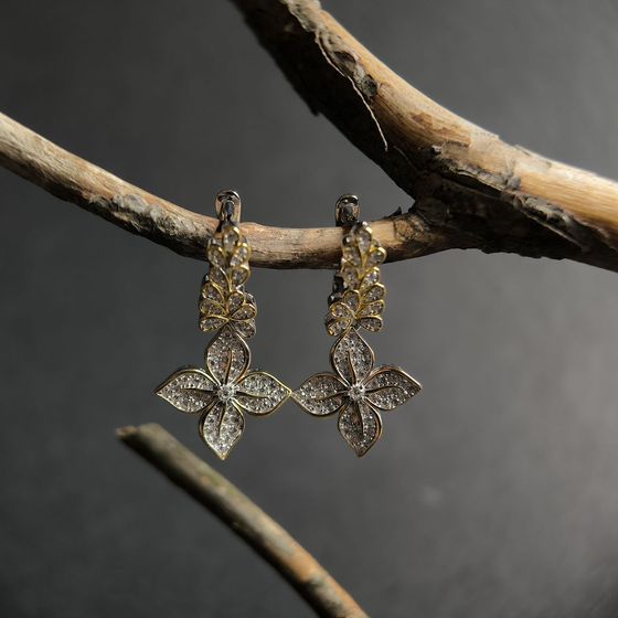 Silver Earrings with Fianites