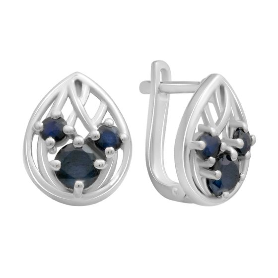 Срібні сережки з сапфіром 2.238ct