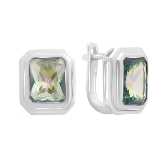 Silver earrings with mystic topaz 4.563ct