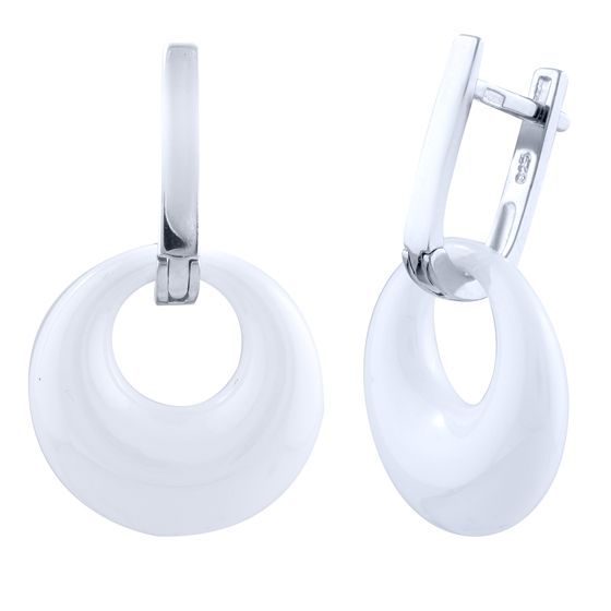 Silver earrings with ceramics