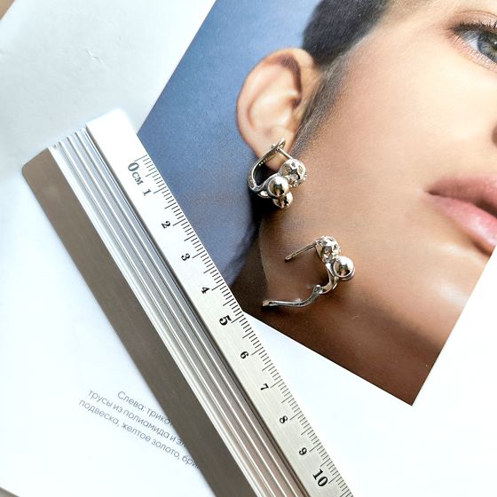 Silver earrings without stones