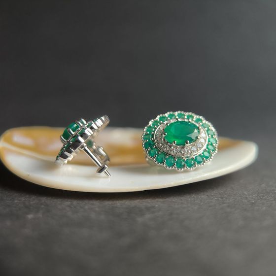 Серебряные серьги с агатом 4.43ct