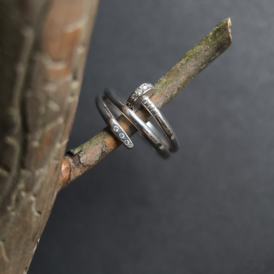 Silver ring with cubic zirconia