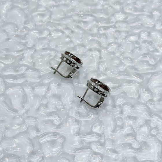 Серебряные серьги с султанитом 10.415ct